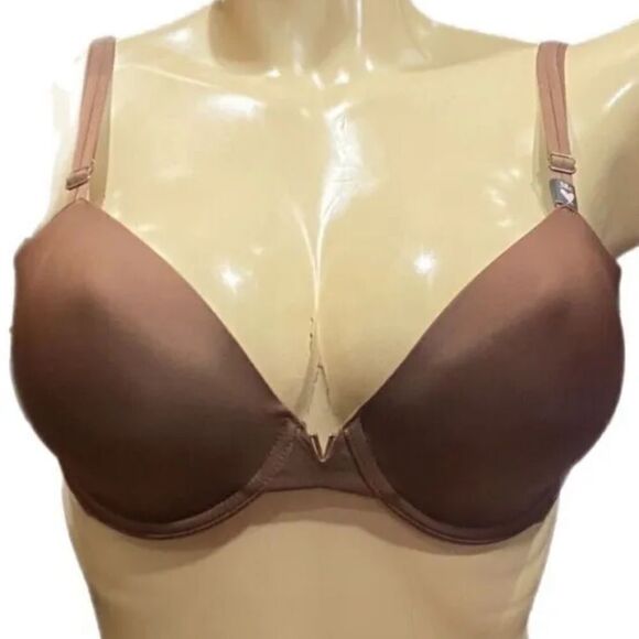 Victorias Secret Supersoft Satin Lined Demi bra Brown 32C - Picture 3 of 3